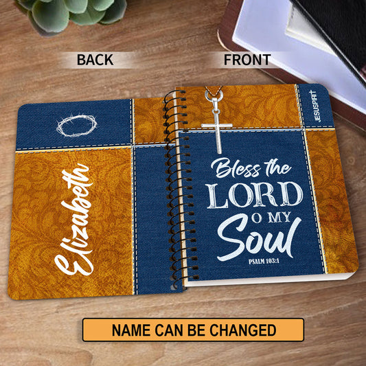 Jesuspirit | Personalized Spiral Journal | Bless The Lord O My Soul | Psalm 103:1 | Spiritual Gift Of Faith For Christian Prayers SJHN675