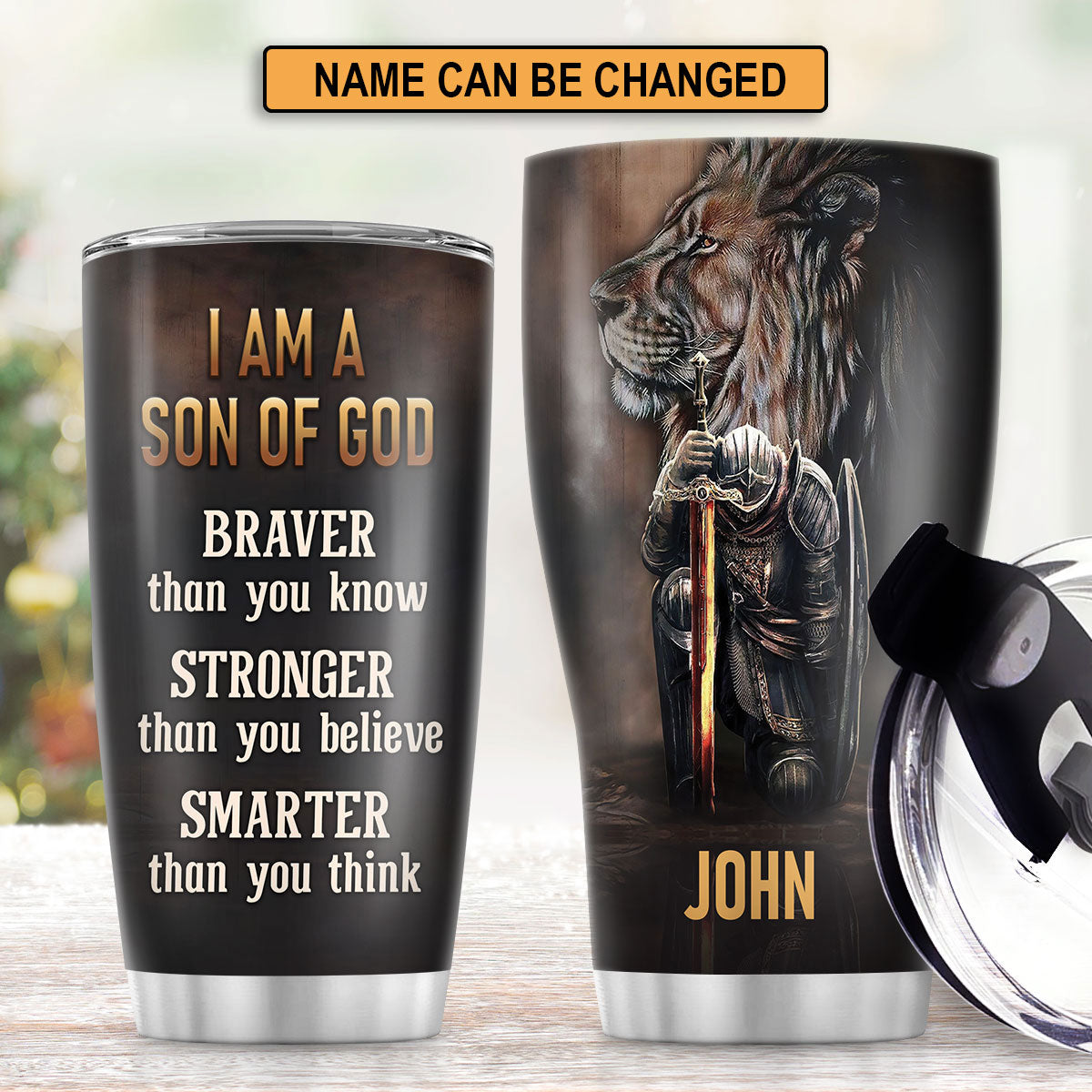 Jesuspirit | I Am A Son Of God | Spiritual Gift For Men | Personalized Stainless Steel Tumbler SSTHN155B