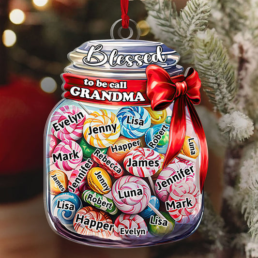 Grandma 's Christmas Candy | Personalized 1-Side Acrylic Ornament JSACOPT2619L