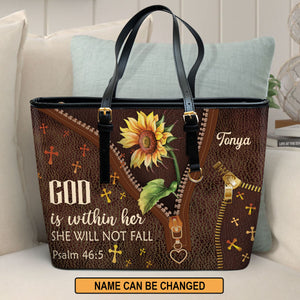 God Is Within Her - Gorgeous Large Leather Tote Bag NM141
