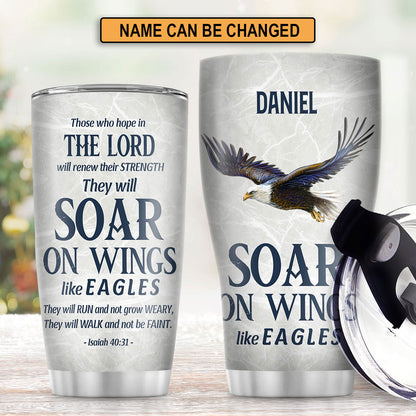 Jesuspirit | Personalized Stainless Steel Tumbler | Isaiah 40:31 | They Will Soar On Wings Like Eagles | Spiritual Gift For Christian Prayer SSTHN700