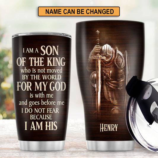 Jesuspirit | Personalized Stainless Steel Tumbler | For My God Is With Me And Goes Before Me | Spiritual Christian Inspirational Gift SSTM317D