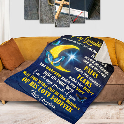 Jesuspirit | Religious Thoughtful Gifts For Granddaughter | I'm Always Proud Of You | Personalized Christian Fleece Blanket FBHN686