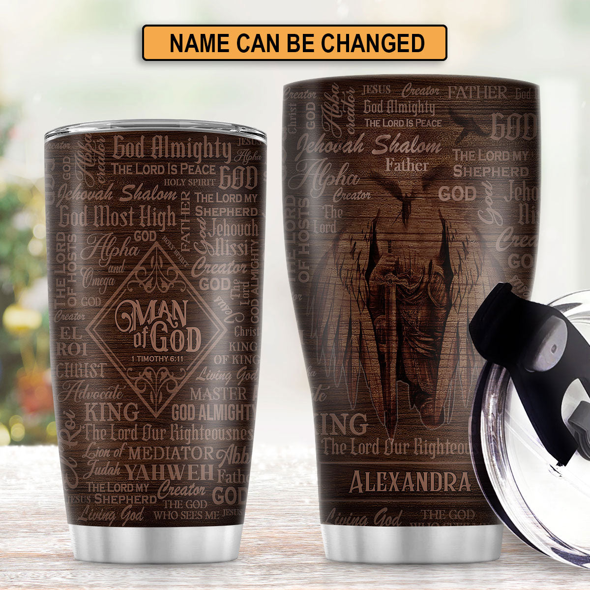 Jesuspirit | Personalized Stainless Steel Tumbler | Man Of God | Faith Christian Bible Scripture Prayer Gifts SSTM503