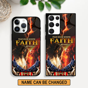 Jesuspirit | Fear Ends Where Faith Begins | God Fights The Devil | Personalized Phone Case | Religious Gift For Worship MembersGift PCHN34