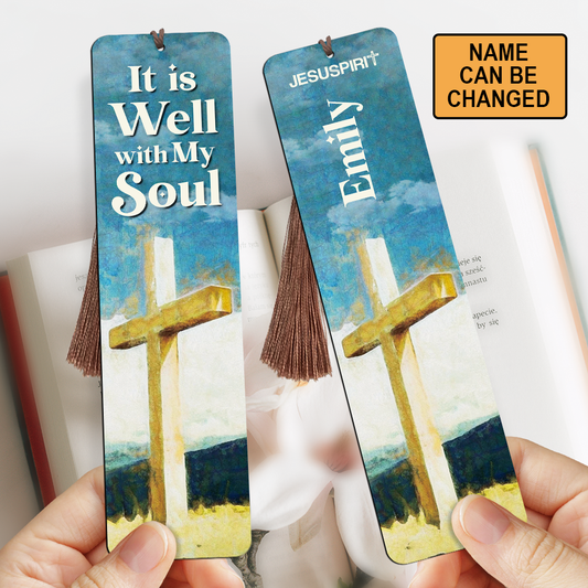 Beautiful Personalized Wooden Bookmarks - It Is Well With My Soul HN40