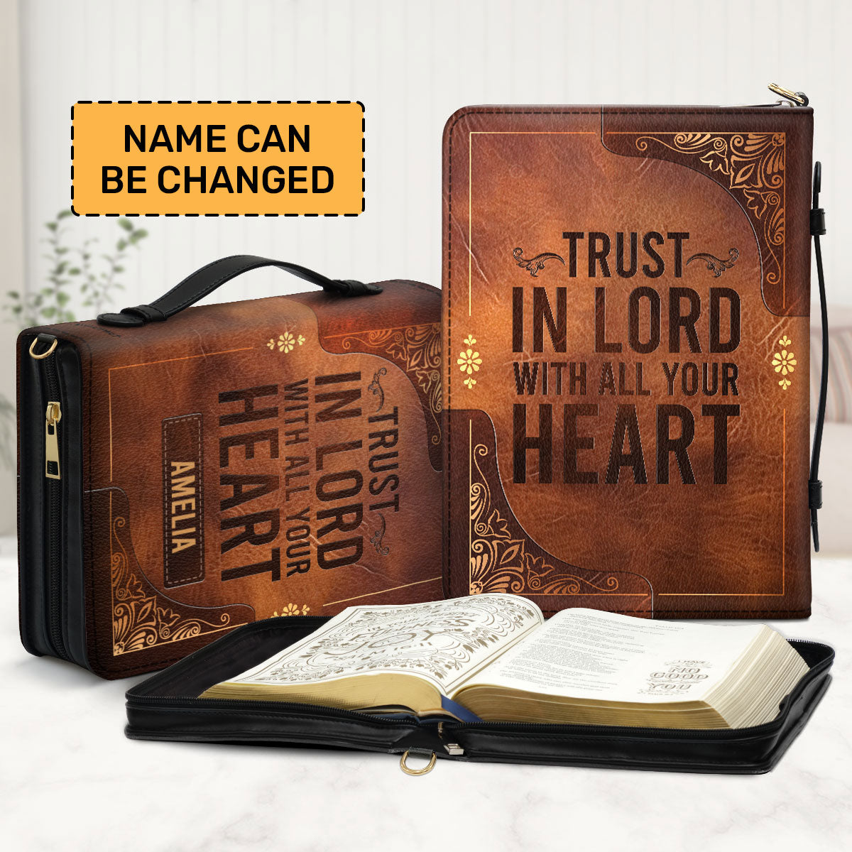 Trust In Lord With All Your Heart | Personalized Bible Cover JSBCPT944M