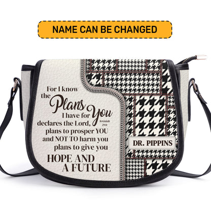 For I Know The Plans I Have For You - Personalized Leather Saddle Bag HIHN274