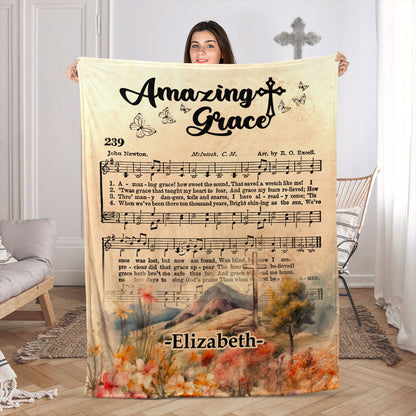 Amazing Grace | Personalized Fleece Blanket JSFBPT2858M