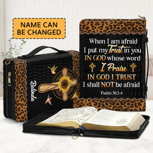 In God I Trust I Shall Not Be Afraid - Gorgeous Personalized Bible Cover NUM434