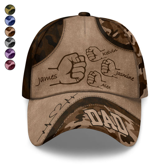 Dad/Mom Grandpa Kids Holding Hands - Personalized Classic Cap JSCCTNHN15