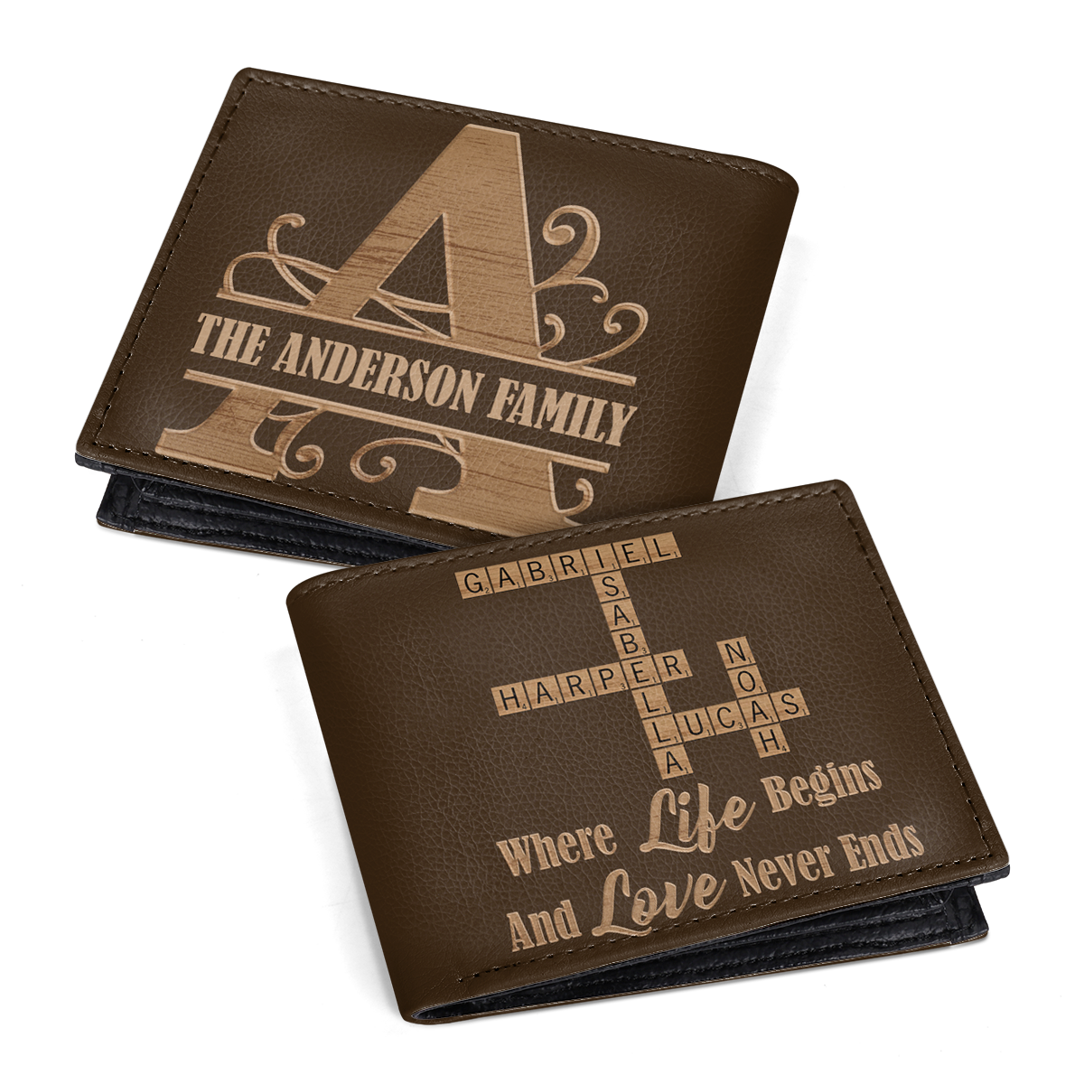 Where Life Begins And Love Never Ends | Personalized Folded Wallet For Men