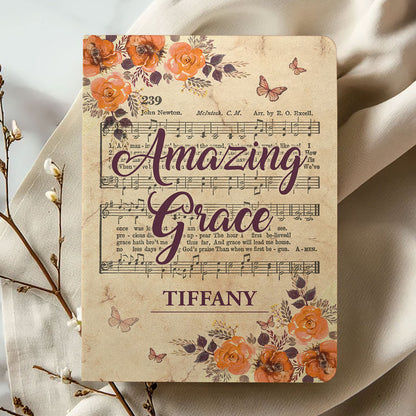 Amazing Grace | Personalized Leather Cover Notebook