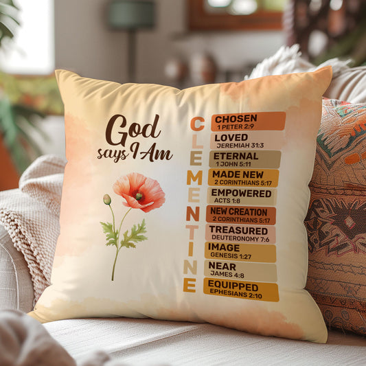 God Says I Am | Personalized Crystal Velvet Pillow