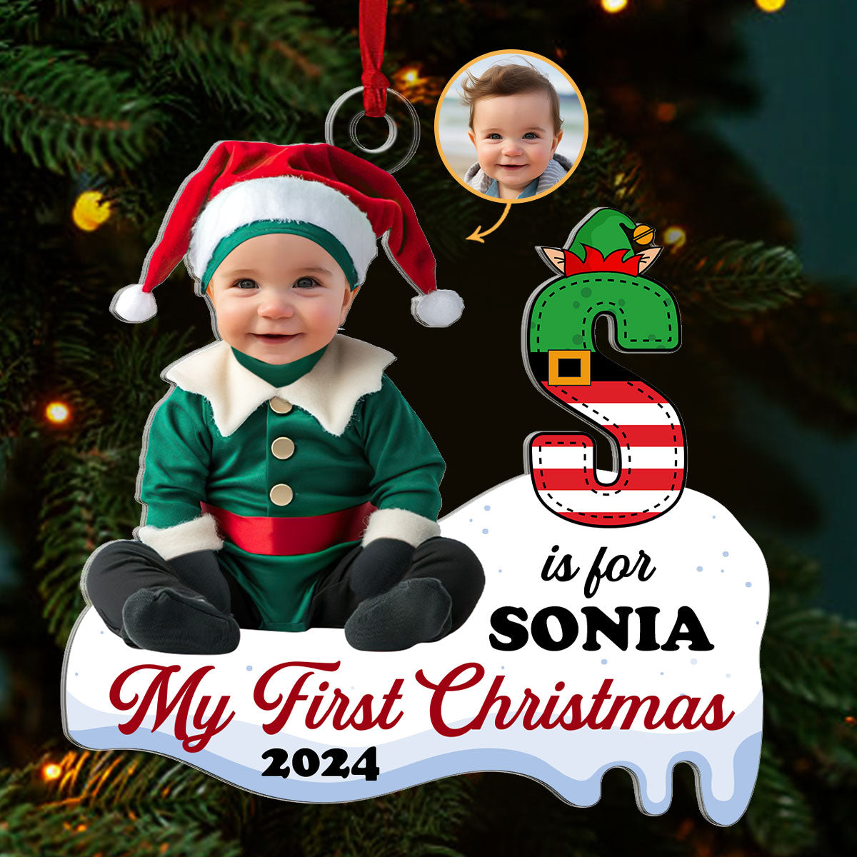 Baby's First Christmas Costumes | Personalized 1-Side Acrylic Ornament JSACOPT2714T