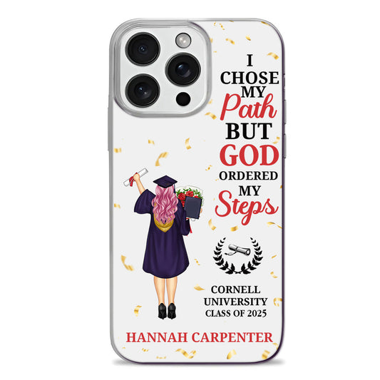I Chose My Path But God Ordered My Steps | Personalized Clear Silicone Phone Case