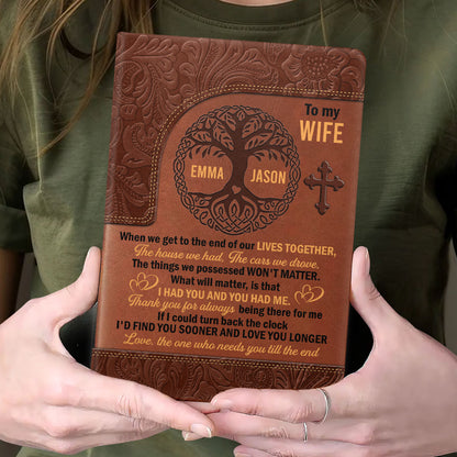 To My Wife | Personalized Leather Cover Notebook