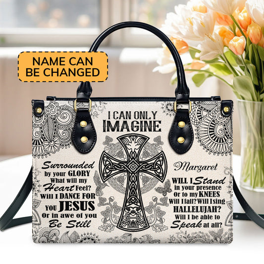 Jesuspirit | Personalized Leather Handbag With Zipper | I Can Only Imagine LHBM738