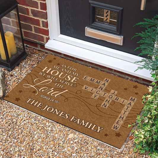 As For Me And My House We Will Serve The Lord | Personalized Doormat