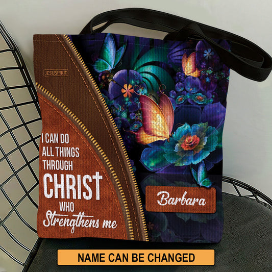 Awesome Personalized Tote Bag - I Can Do All Things Through Christ NUH275