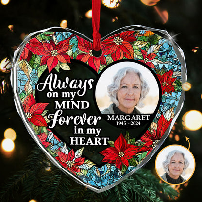 Forever In My Heart | Personalized Heart Shaped Glass Ornament