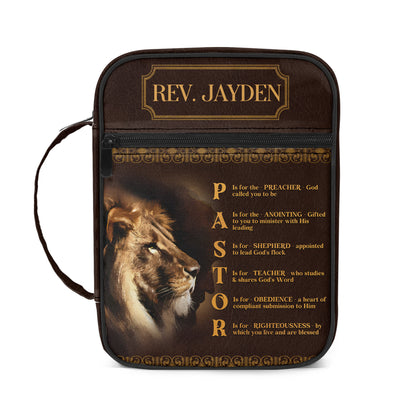 Pastor Preacher Anointing Shepherd Teacher Obedience Righteousness | Personalized New Bible Bag JSNBBPTN1291L