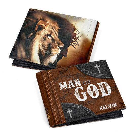 Man Of God | Personalized Folded Wallet For Men JSLFWPT2183TA