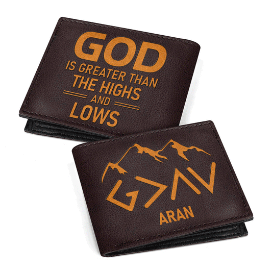 God Is Greater Than The Highs And Lows | Personalized Folded Wallet For Men JSLFWH863