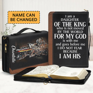 Jesuspirit | Personalized Lion Bible Cover With Handle | Unique Christian Gifts For Church Members | I Am A Daughter Of The King HIM317C