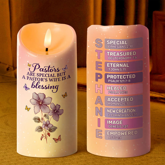 Pastors Are Special But A Pastor's Wife Is A Blessing | Personalized Flameless LED Candle