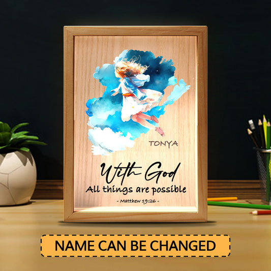 Jesuspirit Personalized Frame Light Box | With God All Things Are Possible FLBM08