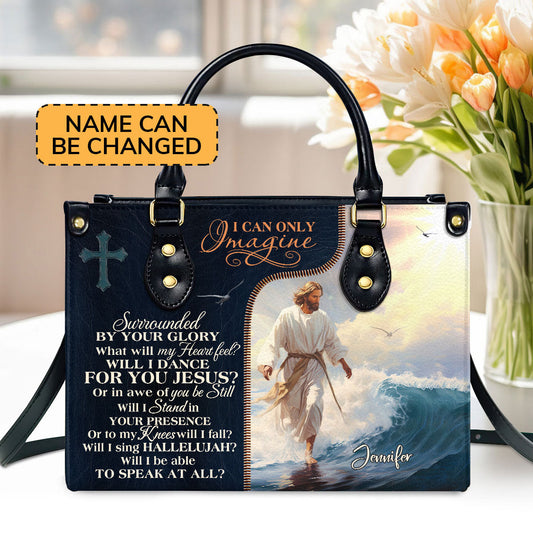 Jesuspirit | Personalized Leather Handbag With Zipper | Jesus I Can Only Imagine LHBM737