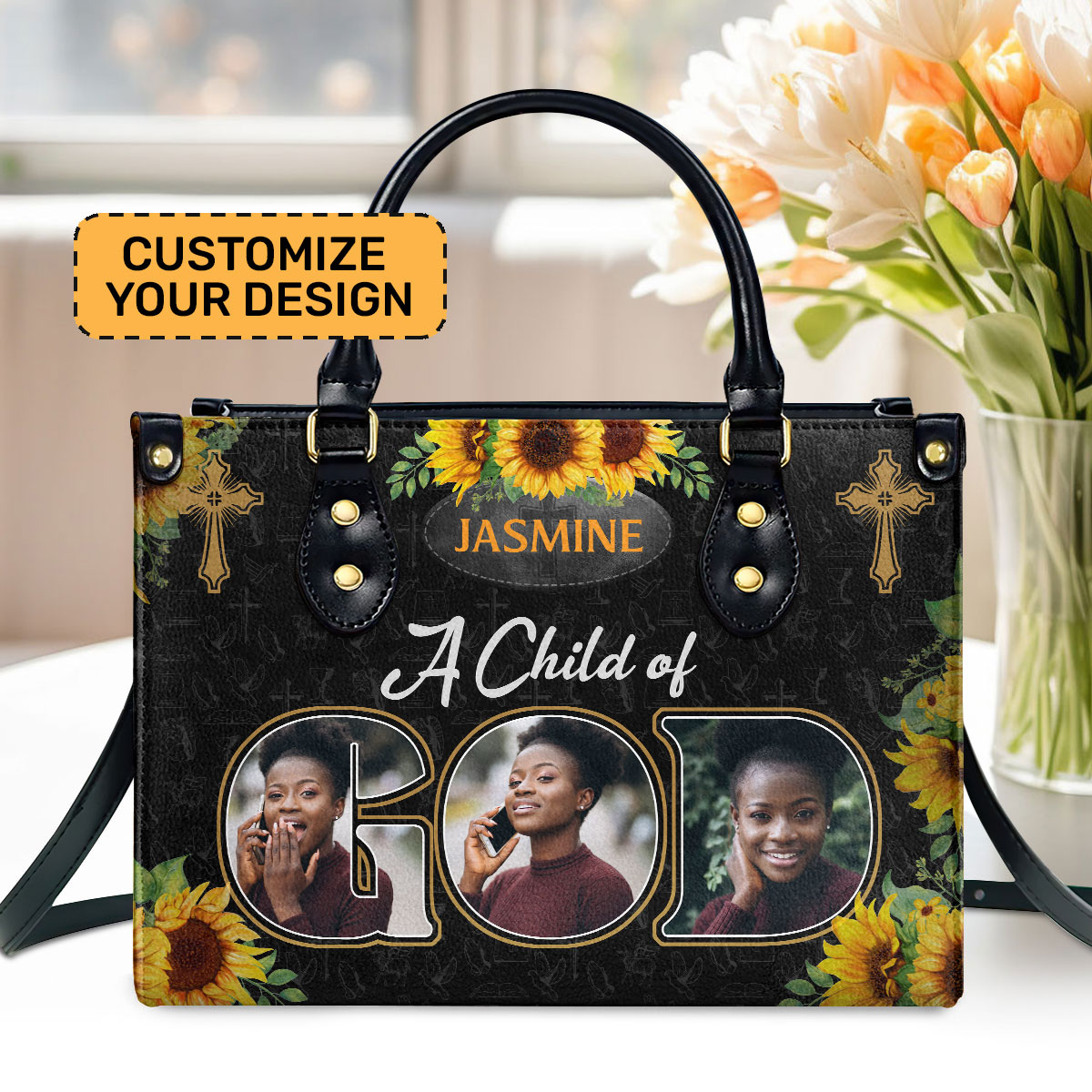 A Child Of God | Personalized Leather Handbag JSLHBPT821L