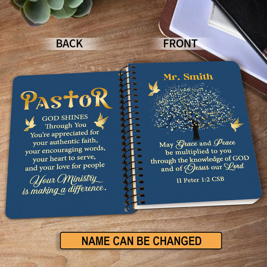 Jesuspirit  | Religious Gift For Christian People | Grace And Peace  | Personalized Spiral Journal SJNAM1003A