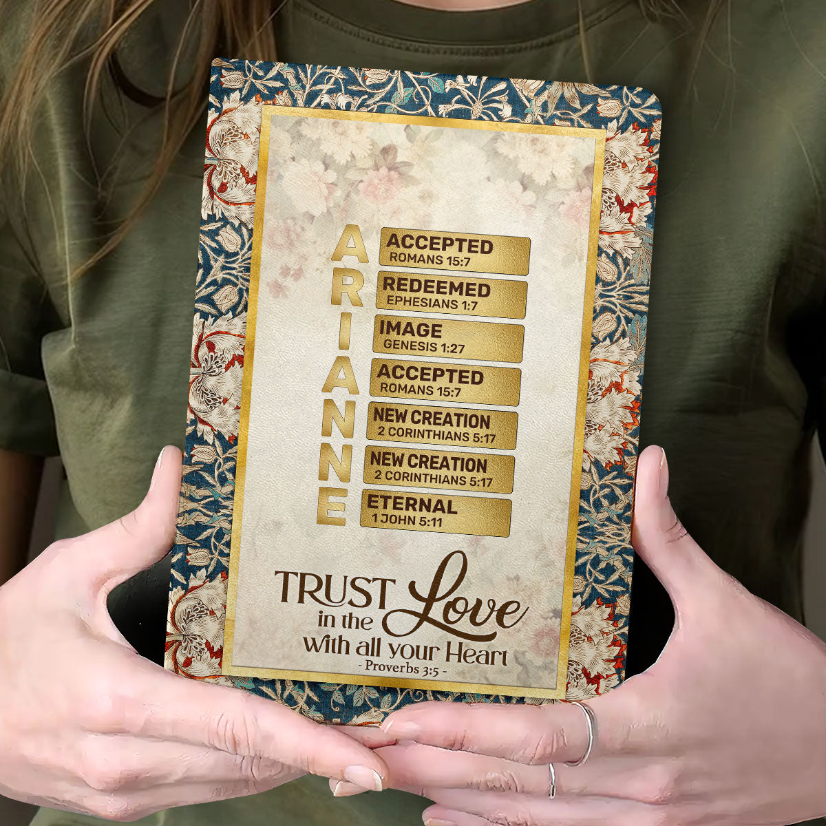 Trust In The Lord With All Your Heart | Personalized Leather Cover Notebook