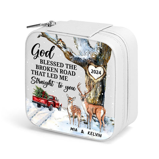 God Blessed The Broken Road That Led Me Straight To You | Personalized Jewelry Box