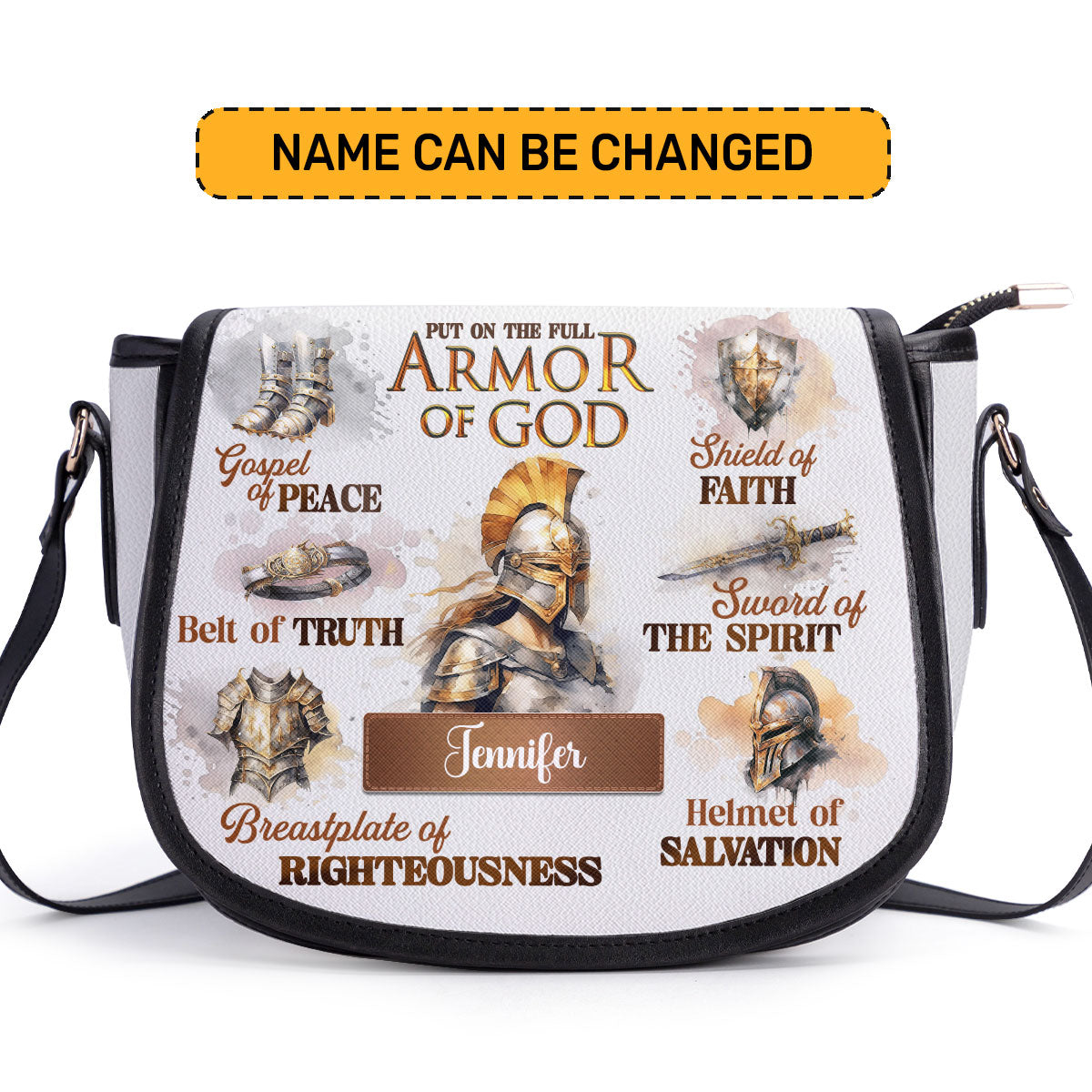 Armor Of God - Personalized Leather Saddle Bag LSBM761