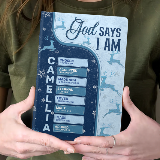 God Says I Am | Personalized Leather Cover Notebook