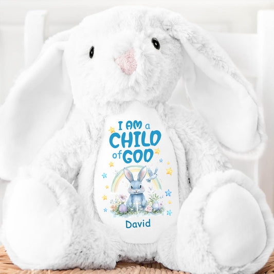 I Am A Child Of God | Personalized Stuffed Bunny