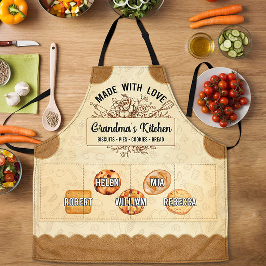 Made With Love Grand's Kitchen | Personalized Apron With Pocket
