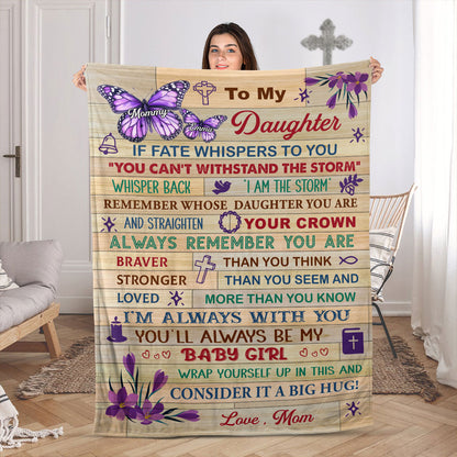 To My Daughter | Personalized Fleece Blanket JSFBPT2422L