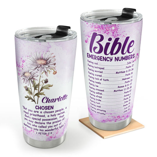 Bible Emergency Numbers | Personalized Stainless Steel Tumbler