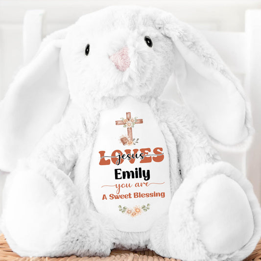 Jesus Loves Me | Personalized Stuffed Bunny