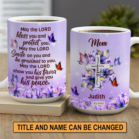 May The Lord Give You His Peace - Pretty Personalized White Ceramic Mug NUHN363