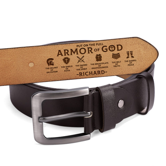 Armor Of God | Personalized Engraved Leather Belt