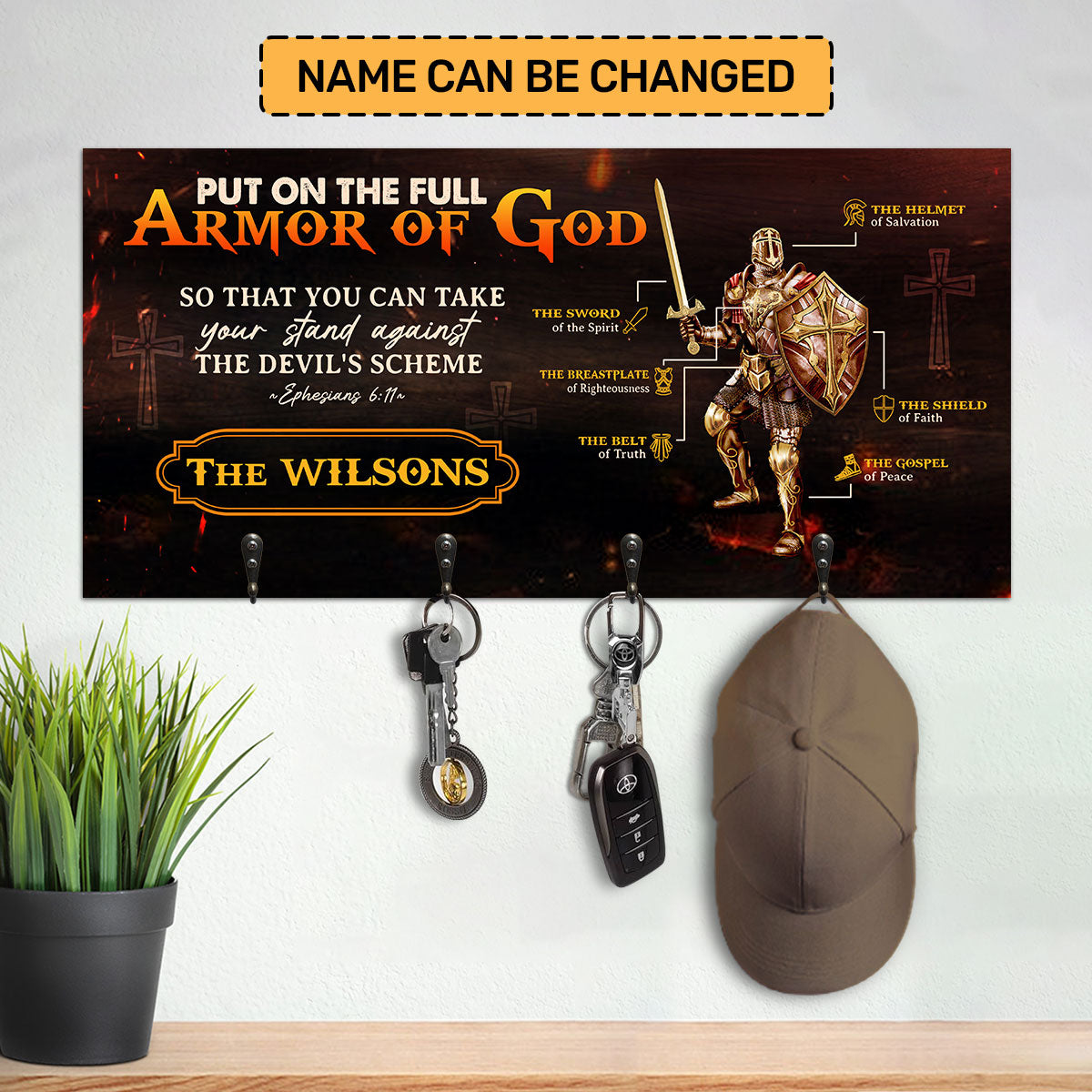 Put On The Full Armor Of God | Personalized Key Holder JSUWKHCSPT1744TA