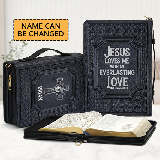 Jesus Loves Me With Everlasting Love - Special Personalized Bible Cover HIM318B