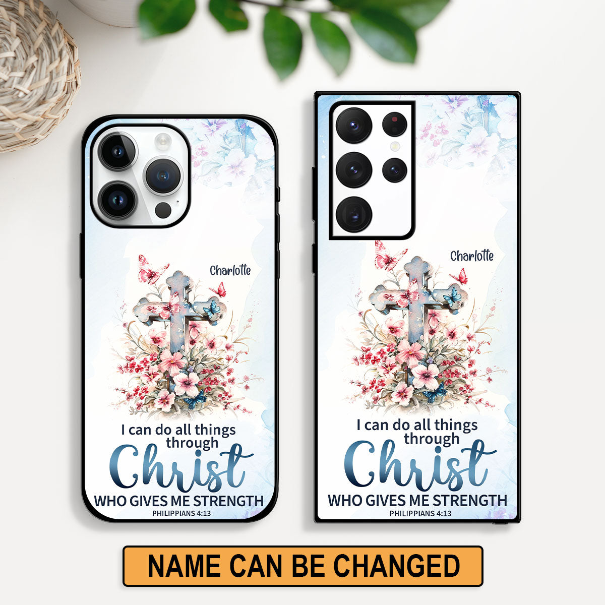 Jesuspirit | I Can Do All Things Through Christ | Philippians 4:13 | Personalized Phone Case | Religious Gift For Worship MembersGift PCHN35