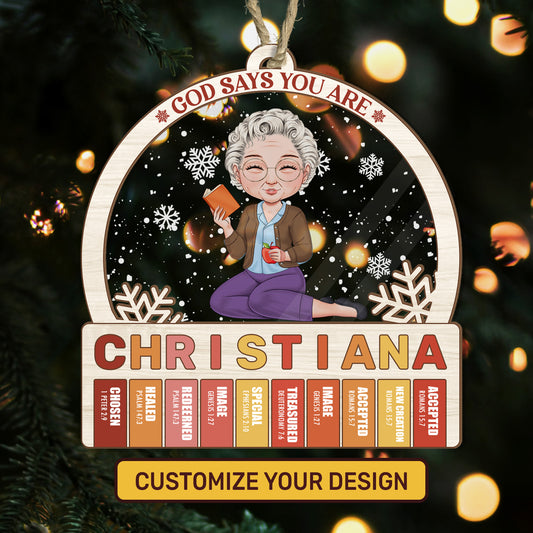 God Says You Are | Personalized Wood & Acrylic Ornament JSWAOPTN1618D