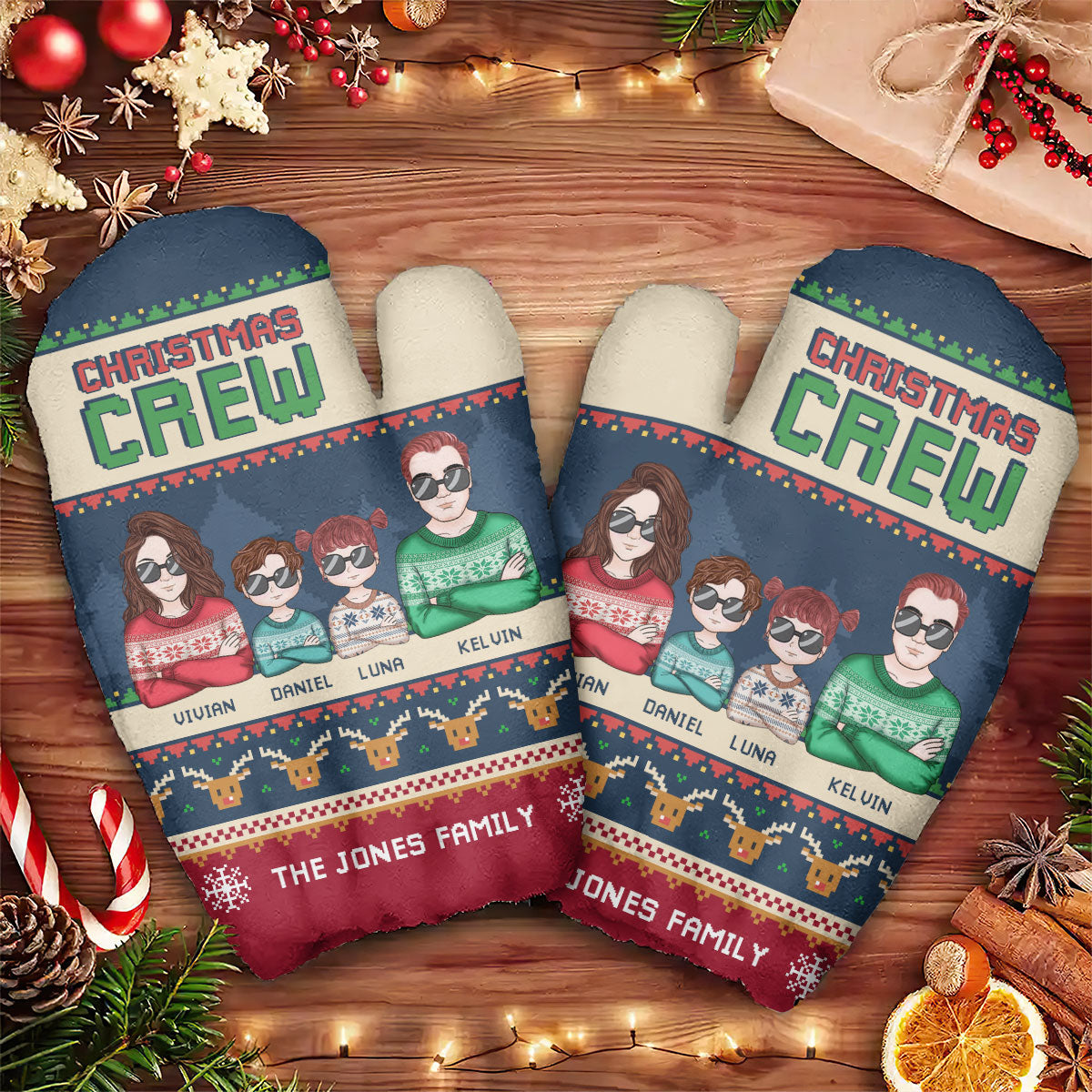 Christmas Crew | Personalized Warm Mittens JSWMPHN2249M